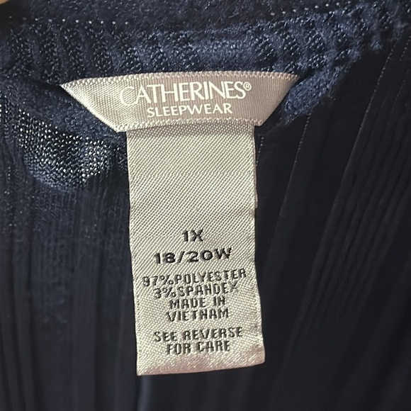 CATHRINES SLEEPWEAR Women’s Navy Blue Robe Cardigan Size 1X - Picture 3 of 3